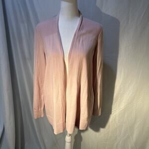 Loft Outlet Open Front Cardigan Women’s MP Pastel Pink Cotton Blend Lightweight